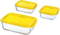 Luminarc Keep 'n Box vershoudbak glas - geel - Set-3