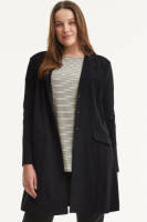 Plus Basics lange blazer van travelstof zwart