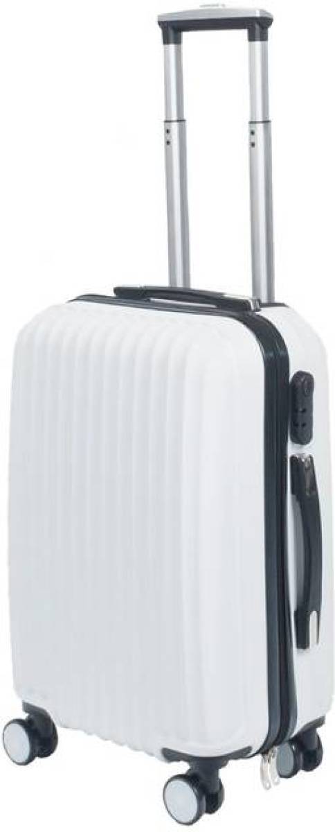 Lizzely Garden & Living Handbagage koffer 55cm wit 4 wielen trolley met pin