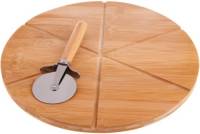Decopatent FSC® Bamboe Pizzaplaat met GRATIS Pizzasnijder Pizza Snijden