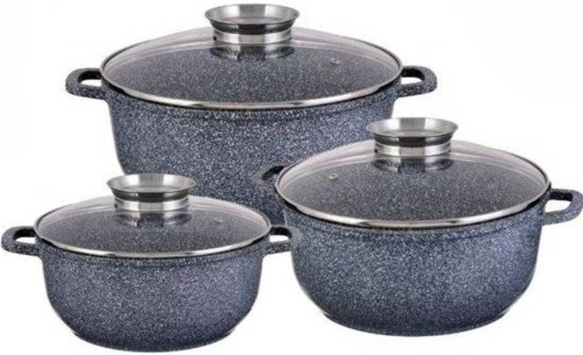 EDENBERG luxe pannenset - 6 delig - met aroma dop - EB-8020