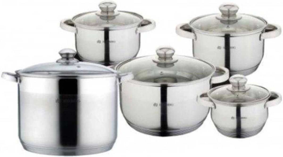 EDENBERG luxe pannenset - RVS -10 delig - EB-4009