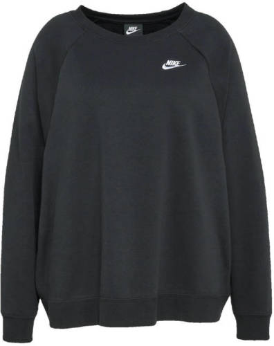 Nike Plus Size sweater zwart/wit