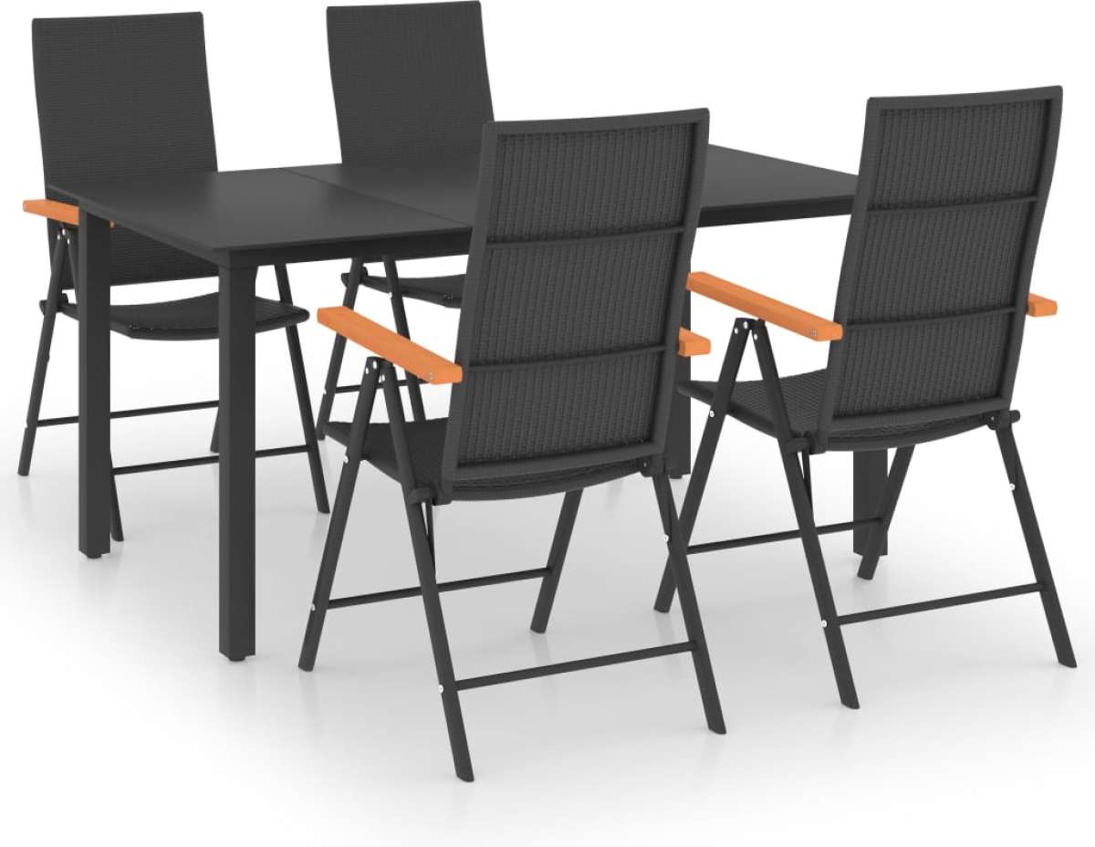 VidaXL 5-delige Tuinset zwart en bruin