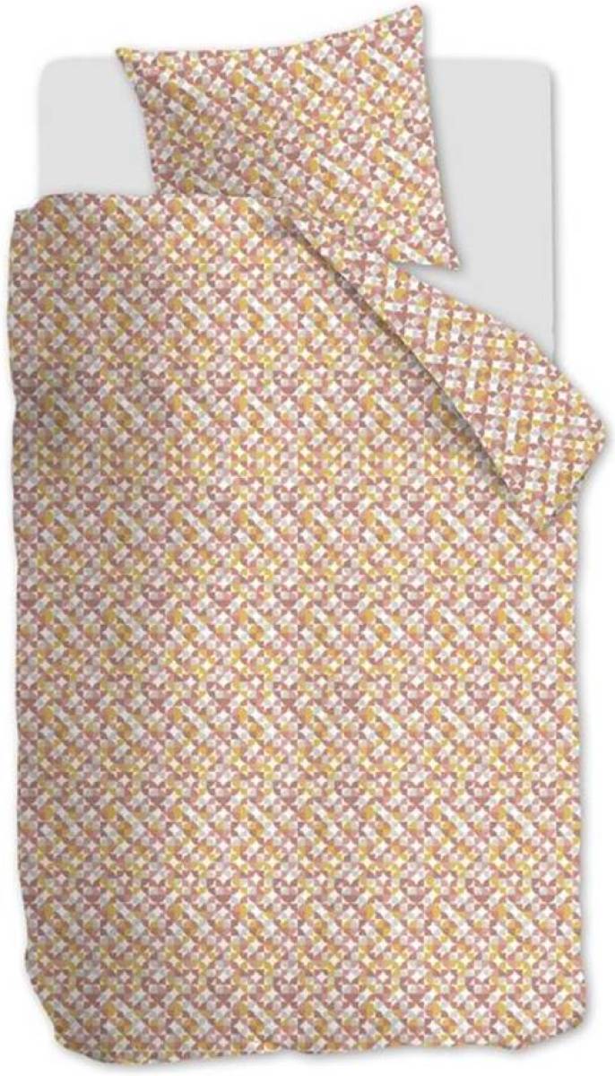 Beddinghouse Retro Grid dekbedovertrek - 1-persoons (140x200/220 cm + 1 sloop) - Katoen - Red