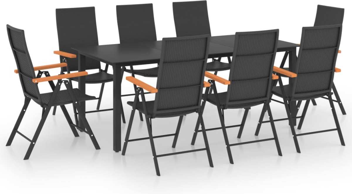 VidaXL 7-delige Tuinset zwart en bruin