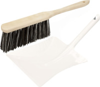 Brumag Stoffer en blik wit van metaal/hout/Arenga vezel voor binnen