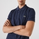 Lacoste gemêleerde slim fit polo grijsblauw