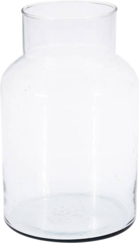 Merkloos 1x Glazen Vaas/vazen 5 Liter Van 14 X 26 Cm - Bloemenvazen - Glazen Vazen Voor Bloemen En Boeketten