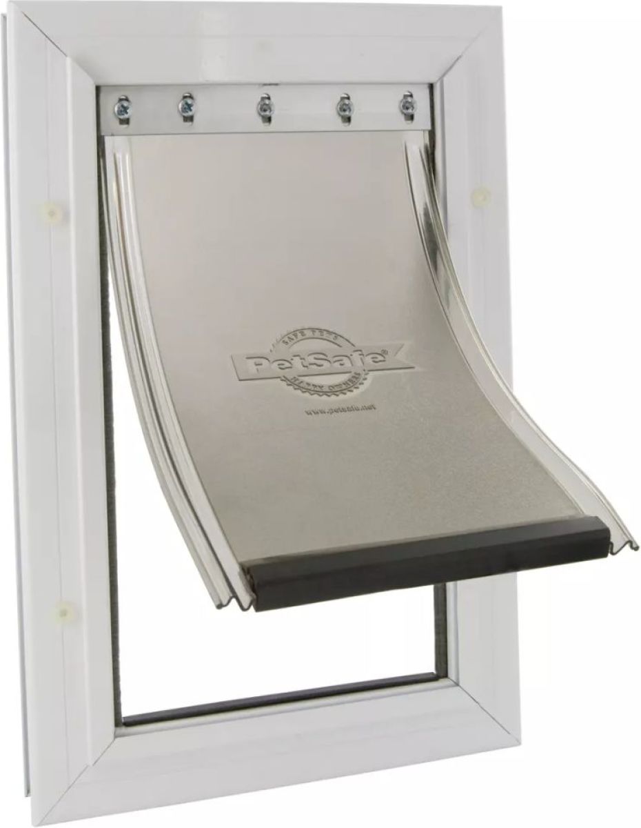 PetSafe hondenluik tot 45 kg aluminium wit 640