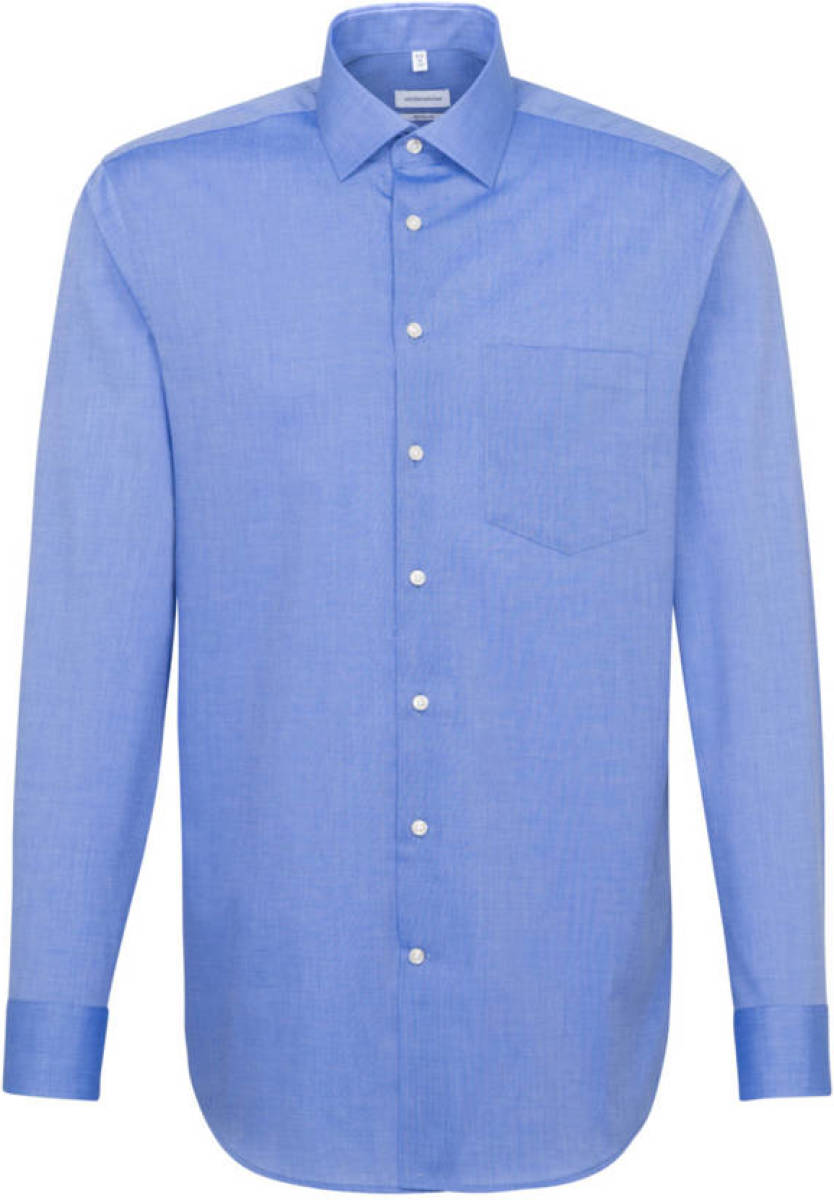 Seidensticker regular fit overhemd blauw