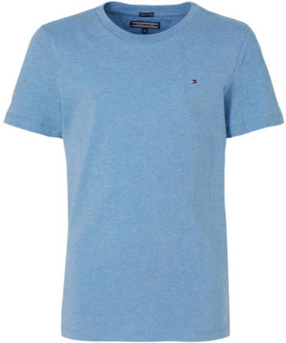 Tommy hilfiger gemêleerd basic T-shirt lichtblauw melange