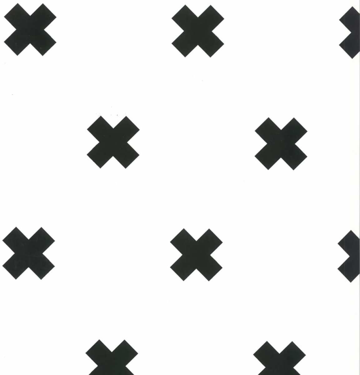 Fabulous World Behang Cross wit en zwart 67104-6