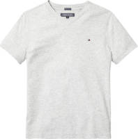 Tommy hilfiger gemêleerd T-shirt van biologisch katoen lichtgrijs melange