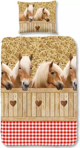 Good Morning Dekbedovertrek 5058-A HORSES 140x200/220 cm meerkleurig