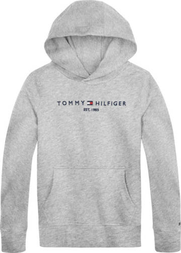Tommy hilfiger unisex hoodie met logo grijs melange