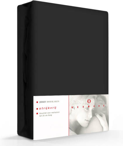 Emotion Hoeslaken jersey 90/100x200 cm zwart 0200.04.42