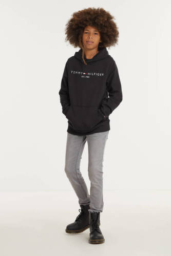 Tommy hilfiger unisex hoodie met logo zwart