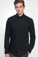 Seidensticker slim fit overhemd zwart