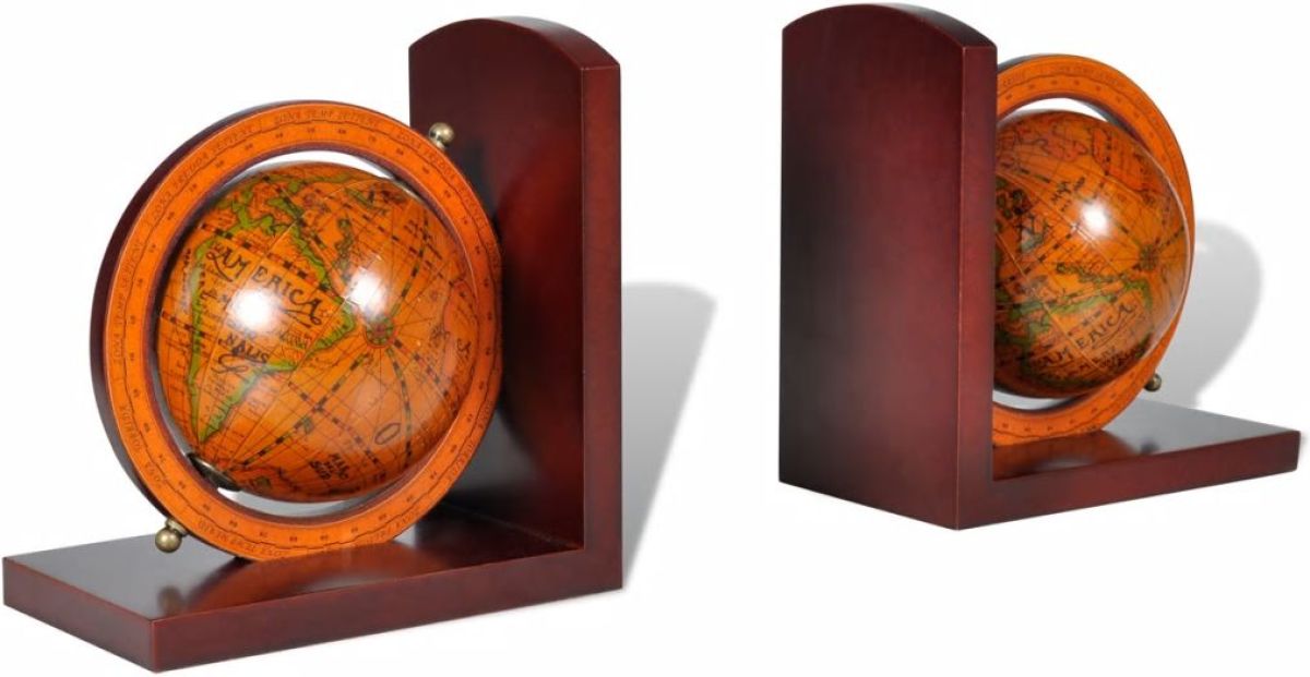 VidaXL Boekensteunen 2 st globe