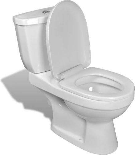 VidaXL Toilet met stortbak (wit)