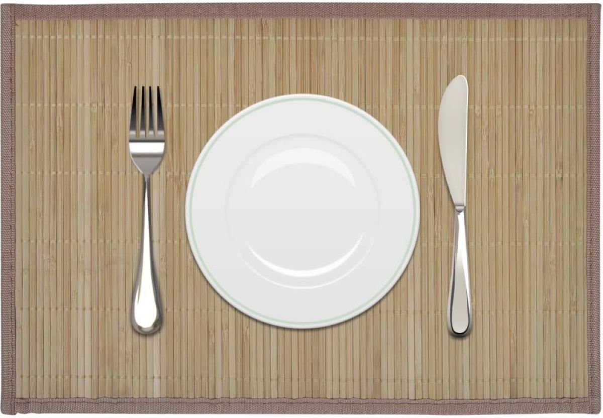 VidaXL 6 st Placemats 30x45 cm bamboe bruin