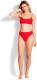 Seafolly crop bikinitop met rib structuur rood