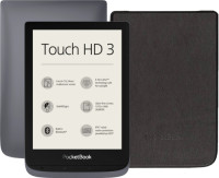 PocketBook Touch HD 3 Grijs + PocketBook Shell Book Case Zwa