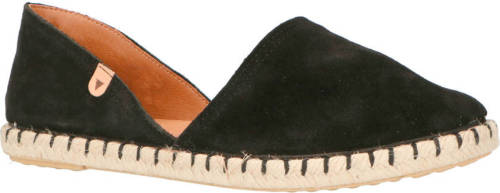 Verbenas Carmen Serraje suède espadrilles zwart