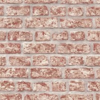 Topchic Behang bakstenen rood en grijs