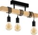 Eglo Plafondlamp Townshend 3 lampen hout zwart en beige