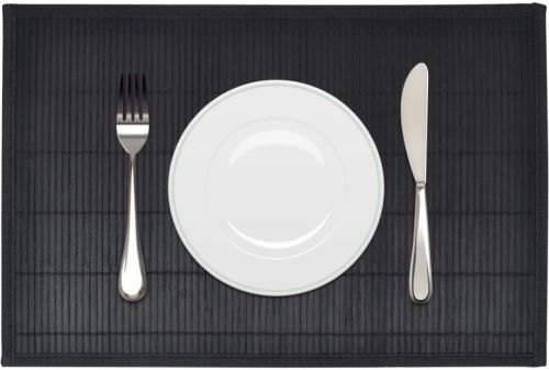 VidaXL 6 Placemats bamboe 30 x 45 cm zwart