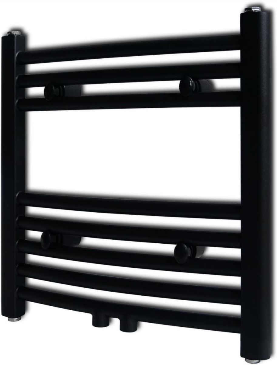 VidaXL Radiator/handdoekenrek curve zwart 480x480 mm
