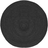 LABEL51 Vloerkleed rond Jute XL 150x150 cm zwart