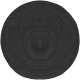 LABEL51 Vloerkleed rond Jute XL 150x150 cm zwart