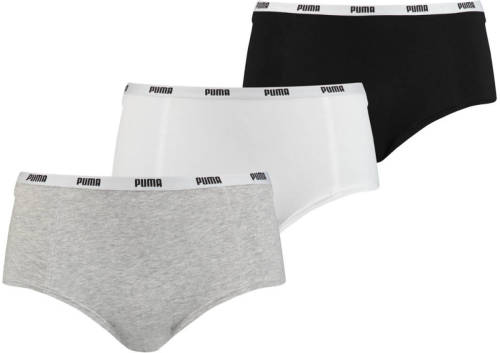Puma short (set van 3) grijs/wit/zwart