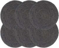 VidaXL Placemats 6 st rond 38 cm jute donkergrijs