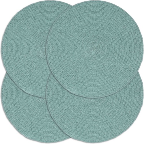 VidaXL Placemats 4 st rond 38 cm katoen effen groen