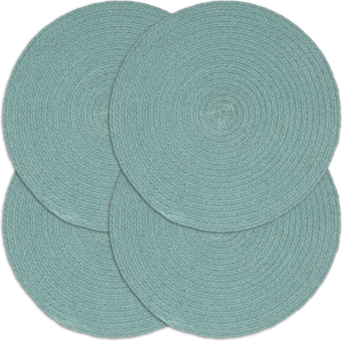 VidaXL Placemats 4 st rond 38 cm katoen effen groen