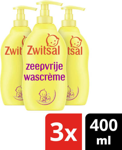 Zwitsal Baby Zeepvrije Wascrème - 3 x 400 ml