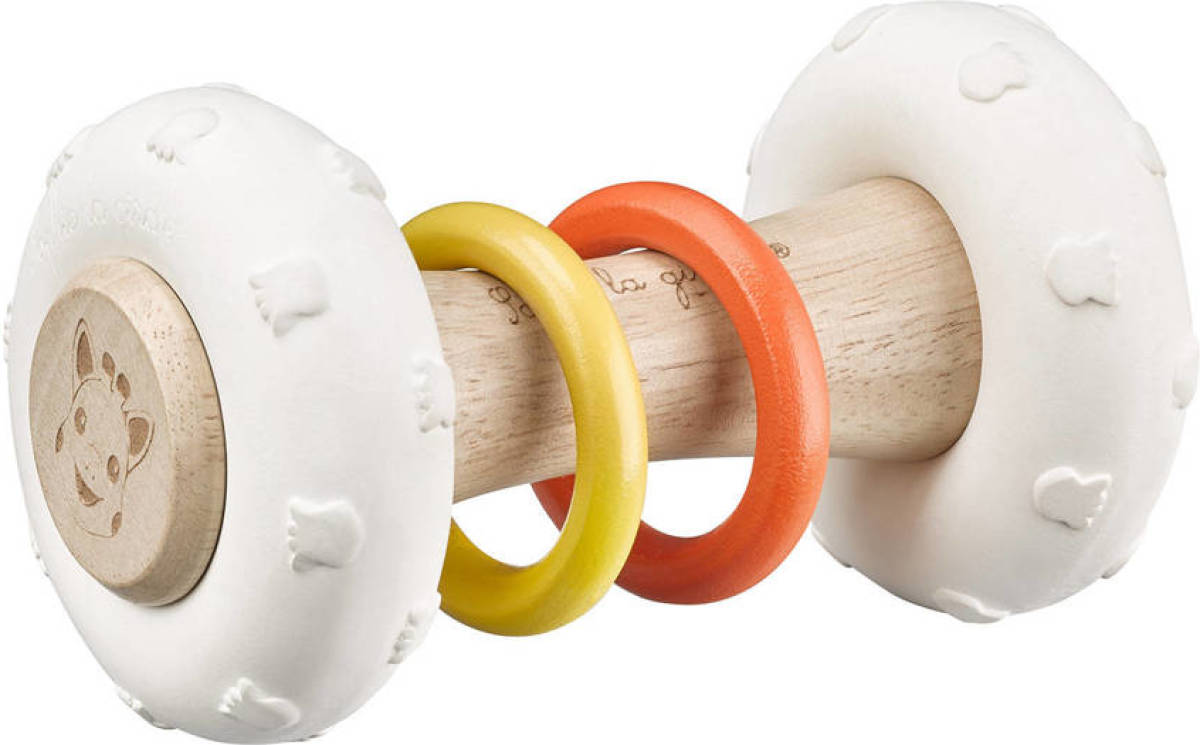 Sophie de Giraf So'Pure rubber en hout rammelaar