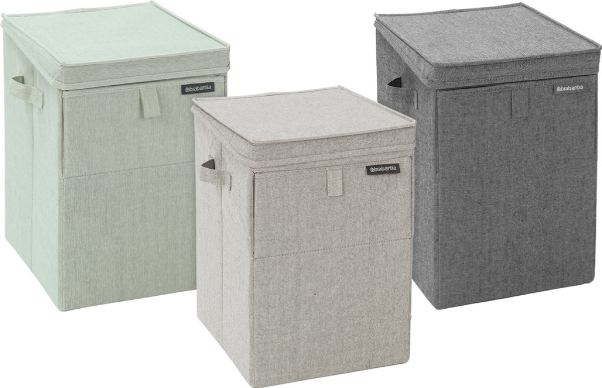 Brabantia Stapelbare wasboxen 35 liter - 3 stuks - green, pepper black  & grey