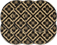 VidaXL Placemats 6 st rond 38 cm jute zwart