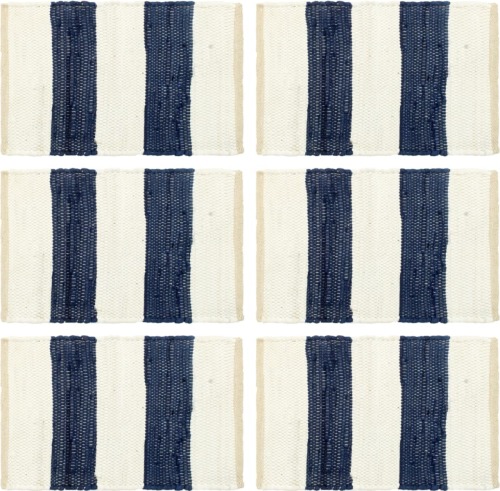 VidaXL Placemats 6 st chindi gestreept 30x45 cm blauw en wit