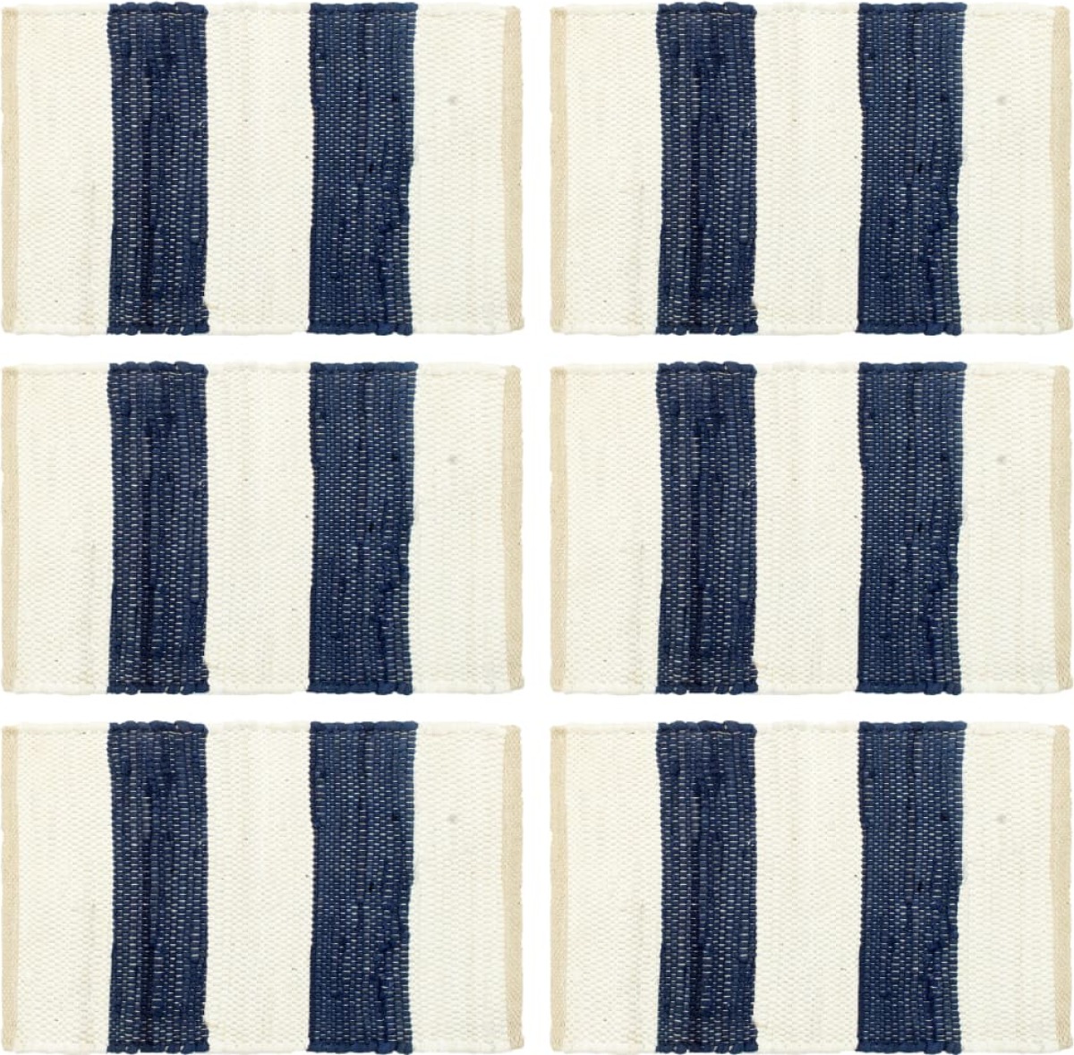 VidaXL Placemats 6 st chindi gestreept 30x45 cm blauw en wit