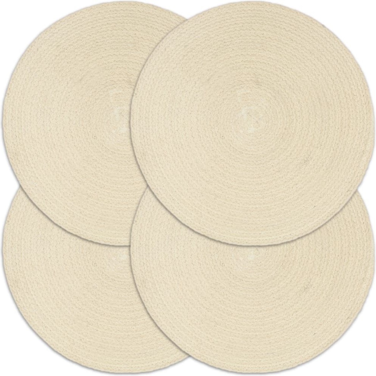VidaXL Placemats 4 st rond 38 cm katoen natuurlijk