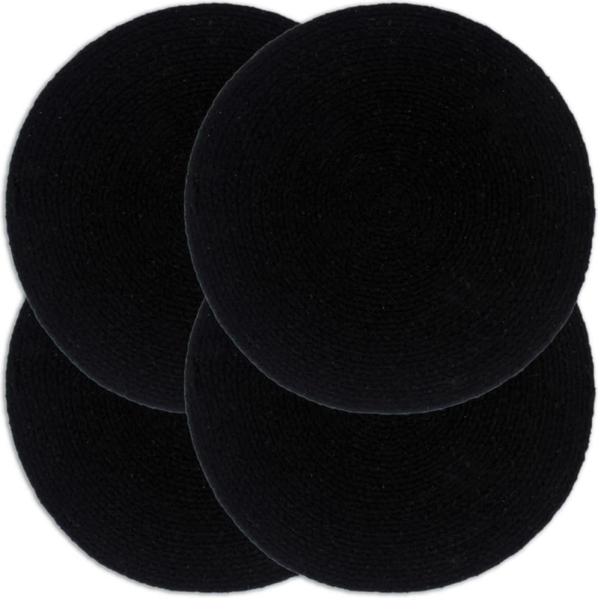 VidaXL Placemats 4 st rond 38 cm katoen effen zwart
