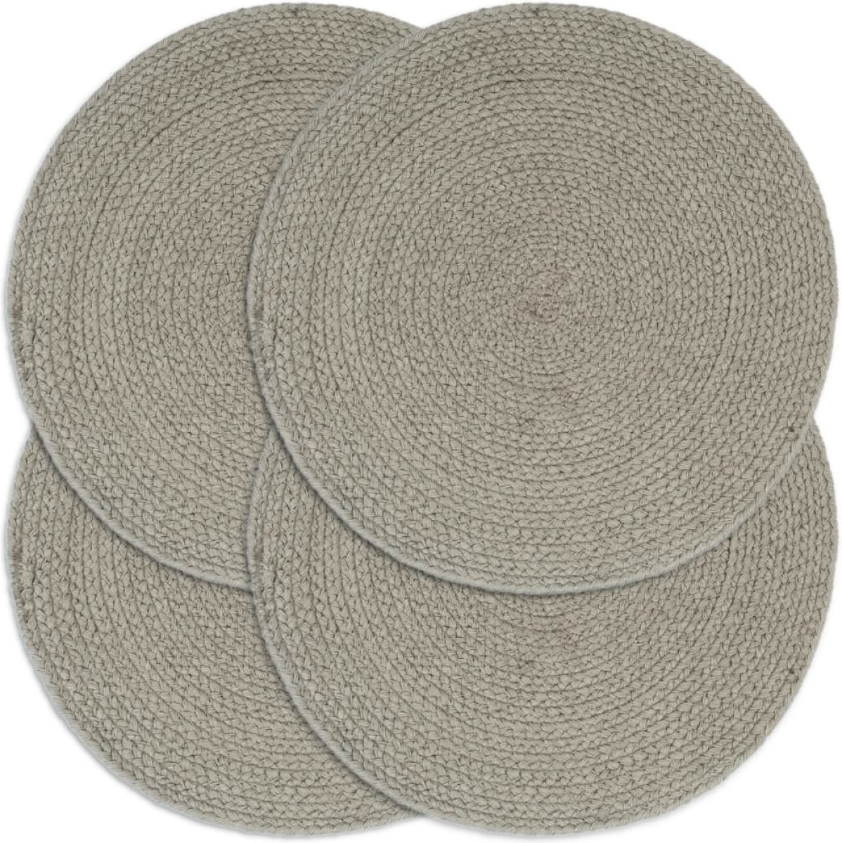 VidaXL Placemats 4 st rond 38 cm katoen effen grijs