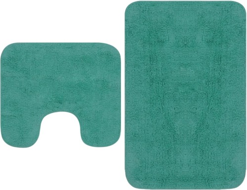 VidaXL Badmattenset stof turquoise 2-delig