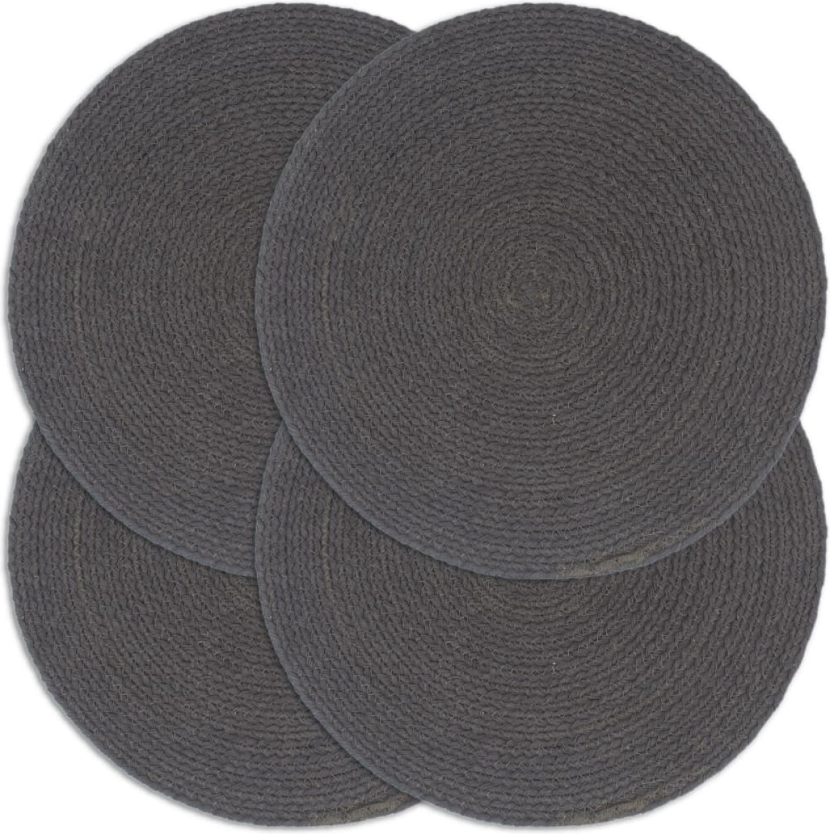 VidaXL Placemats 4 st rond 38 cm katoen effen donkergrijs